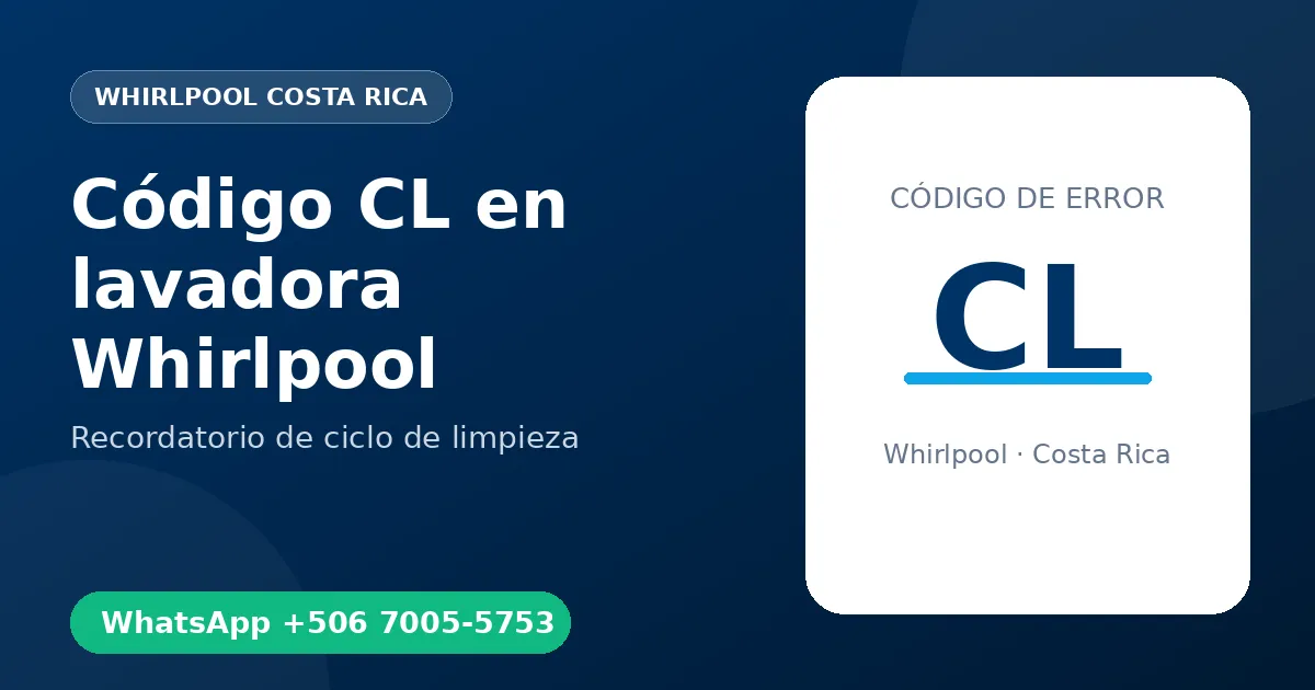 Código CL en lavadora Whirlpool