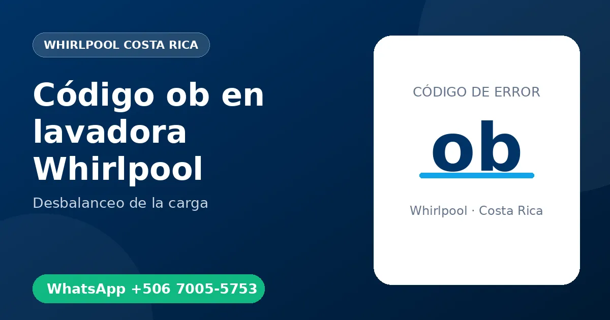 Código ob en lavadora Whirlpool