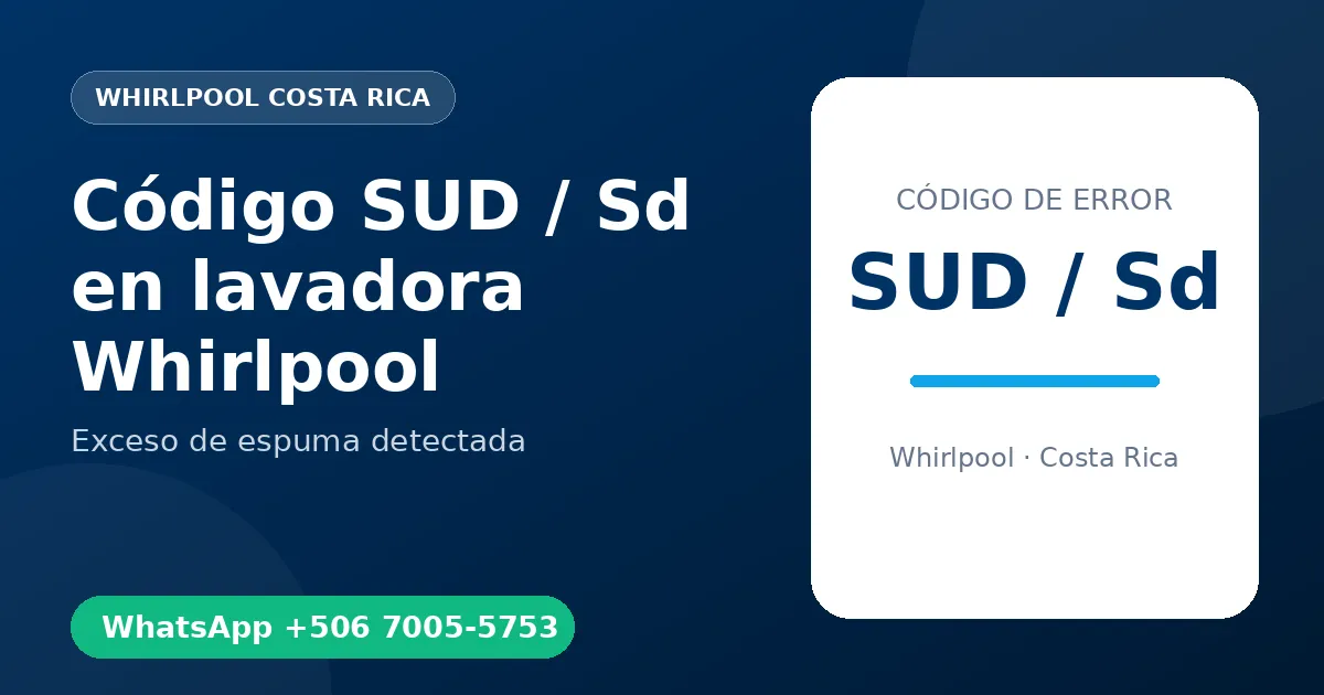 Código SUD / Sd en lavadora Whirlpool