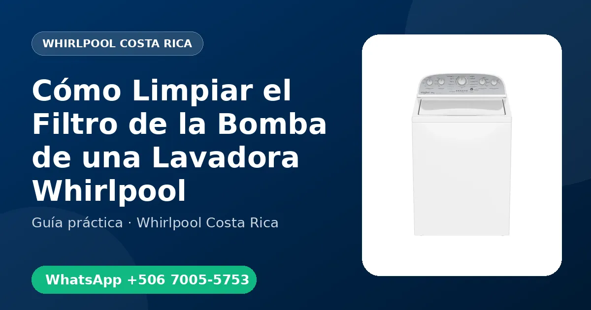 Cómo Limpiar el Filtro de la Bomba de una Lavadora Whirlpool