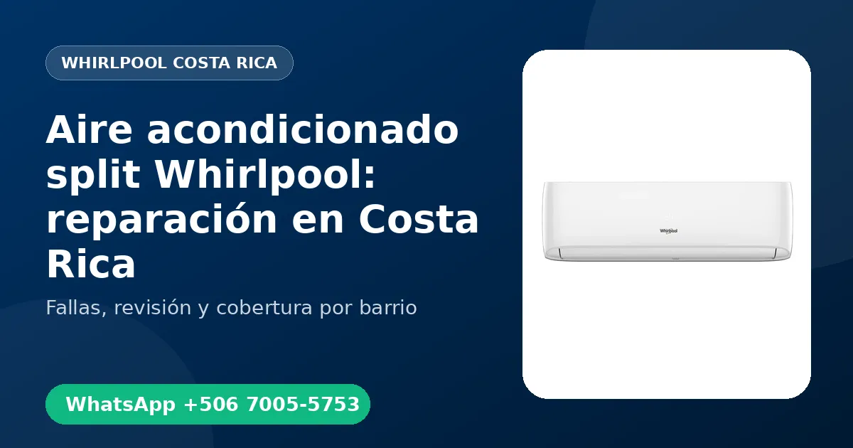 Aire acondicionado split Whirlpool en Heredia