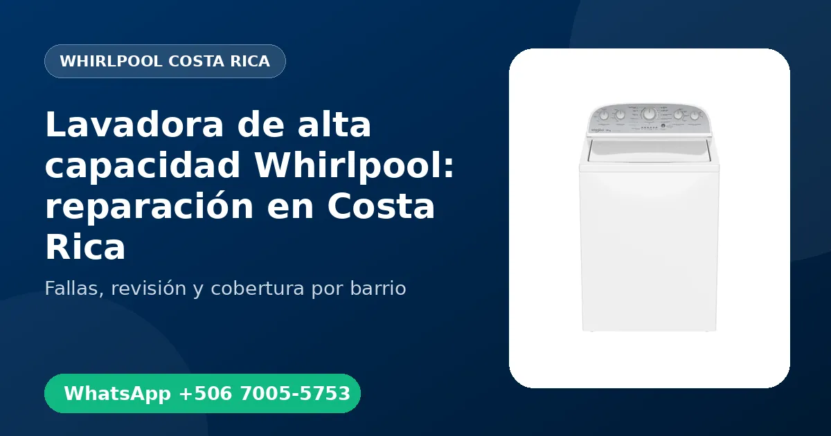 Lavadora de alta capacidad Whirlpool en Hatillo