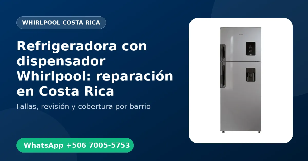 Refrigeradora con dispensador Whirlpool en Pavas